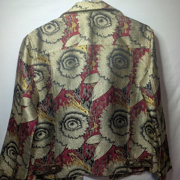 Vintage CHICO"S Design Tapestry Jacket 90s Silk Print US Size 8 - Picture 2 of 12